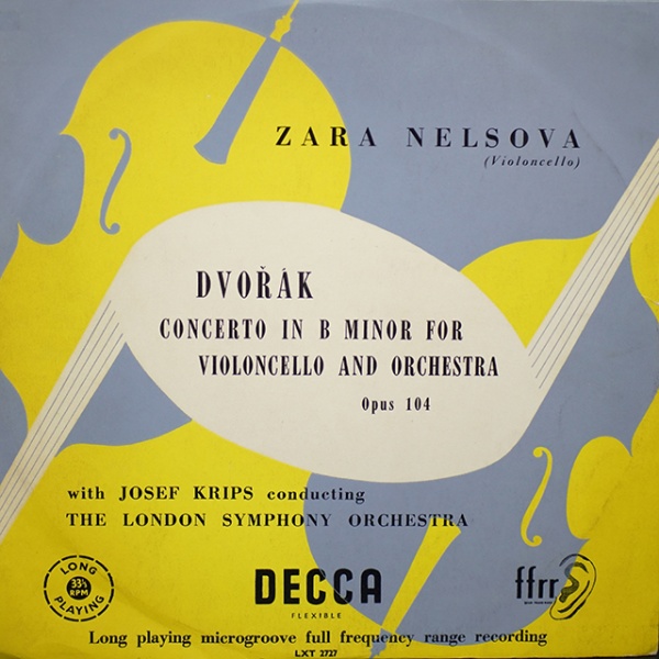 명연주 명음반  ZARA NELSOVA . (CELLO) .